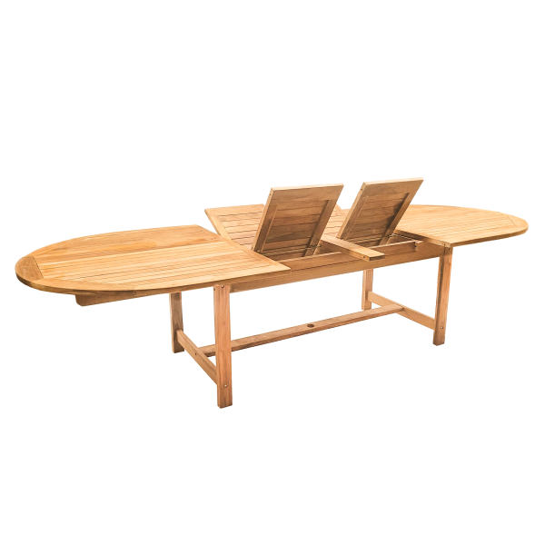 Preview: Teak 6 Sitzgruppe Ovalausziehtisch 200/300x 120 cm x75 cm, 8 Oval Stühle  und 2 Oval Sessel Sonderangebot !!